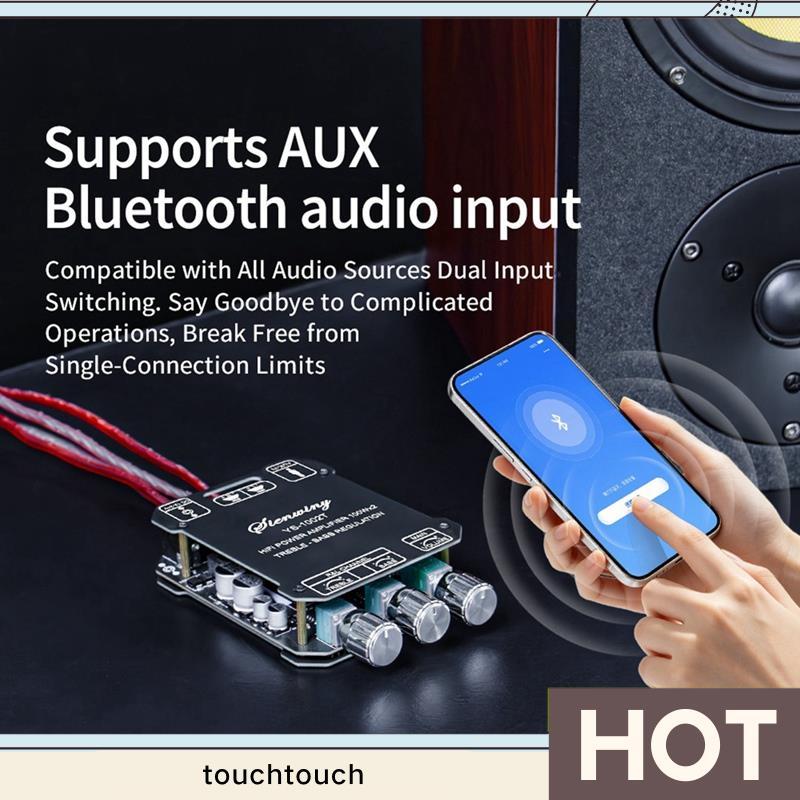 -1002T 200W Bộ khuếch đại âm thanh Mini Bluetooth 2.0 100W + 100W Bộ khuếch đại công suất âm thanh n