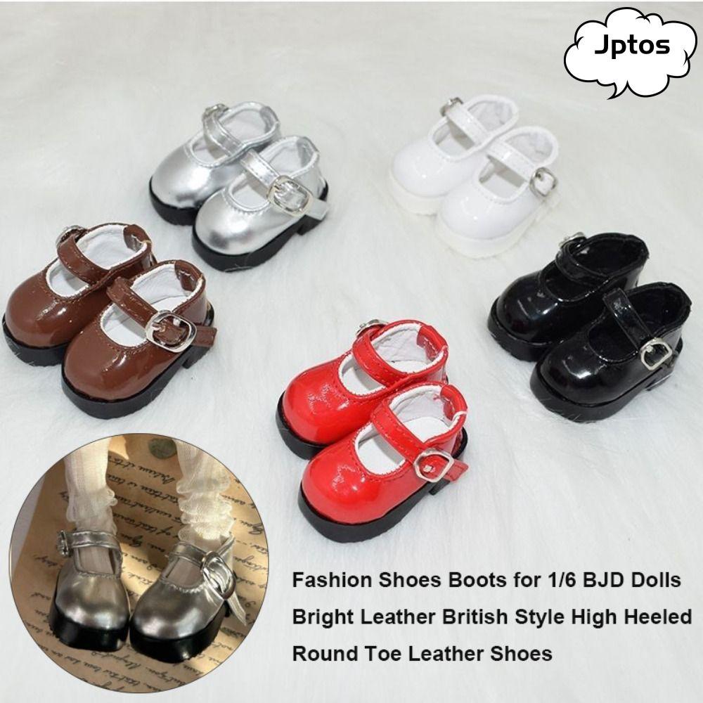 Giày Bốt JPTOS, Giày Da Sáng Gót Cao Phong Cách Anh Quốc, Có Khóa Đen Thời Trang 4 Màu Giày Da Mũi T