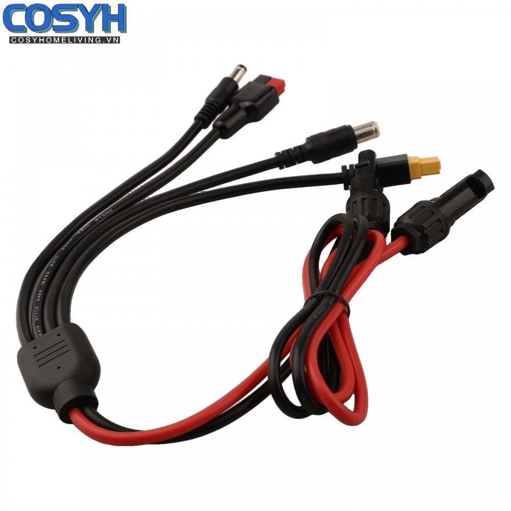 <cosyh>4 in 1 Solar Panel Connector Adapter Cable for XT60 DC5521 DC7909 Compatible Use