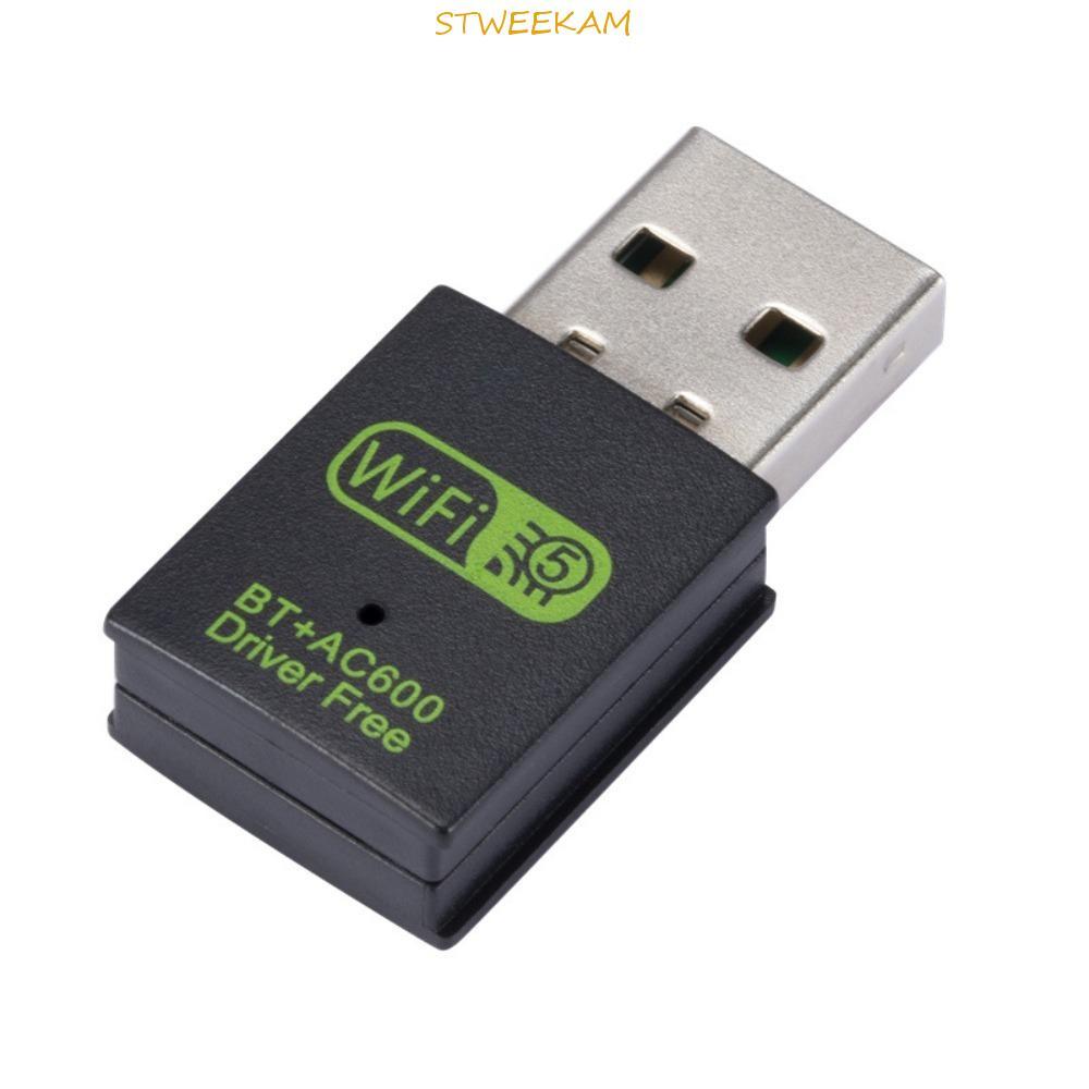 STWEEKAM BT + AC600 WLAN Dongle, Bộ chuyển đổi mạng Wifi Bộ thu WiFi WLAN Dongle, Card mạng di động 