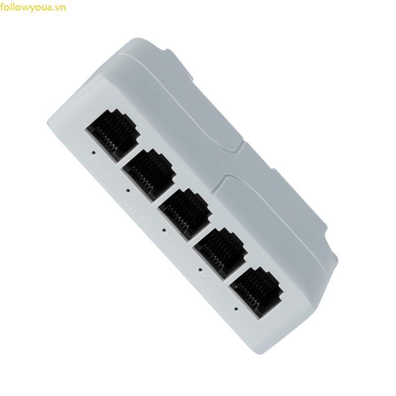 Fol Đáng tin cậy 5 cổng Poe Extender 90W 1 trong 4 Out Network Switchs Extender Bền bỉ