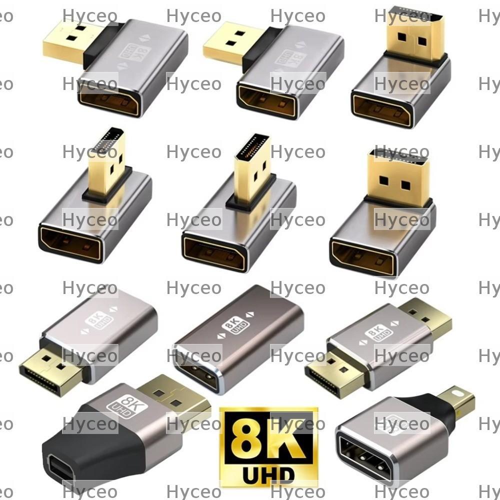 Bộ chuyển đổi cổng hiển thị HYCEO, Bộ chuyển đổi hình chữ L 90 độ DP Nam sang nữ, Bộ mở rộng cáp DP 