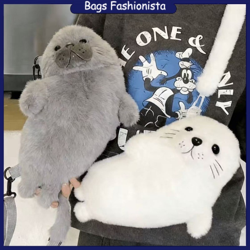 Túi Messenger Plush Seal Một Vai Trẻ Em Dễ Thương