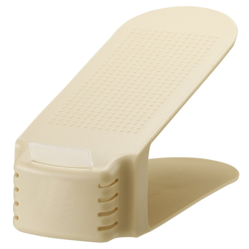 Like-it Shoe Storage Space-Saving Double Capacity Shoe Holders Wide, Set of 6, Beige Approximately 1