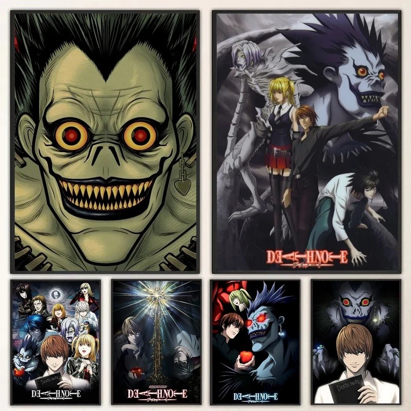 Nóng Anime Death Note Canvas In Hình Poster Hình Ryuk Yagami Raito L Misa Amane Nghệ Thuật Treo Tườn