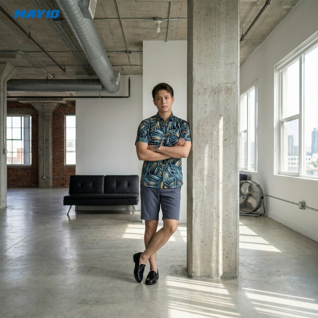 Áo Sơ mi nam cộc tay May 10 form RegularFit mã 010126024LANH 9