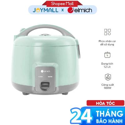 Nồi cơm điện Elmich 1.2L RCE-9126, Hàng chính hãng, nút điều khiển cơ, gia nhiệt đều - JoyMall