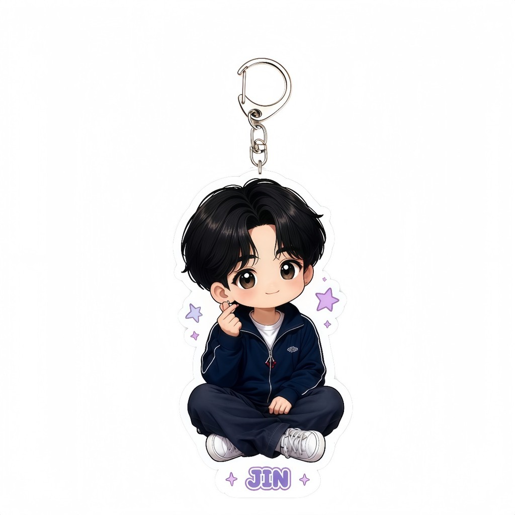 High Quality BTS Cute Cartoon Acrylic Keychain JK V JIMIN RM JIN SUGA JHOPE ARMY Fan Merch KPOP Fans