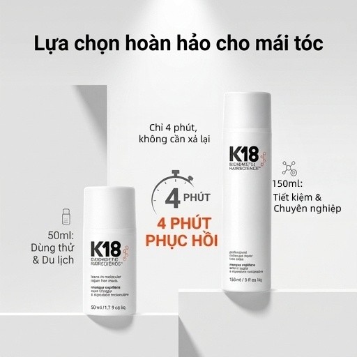 Mặt nạ K18 siêu phục hồi phân tử - K18 leave-in molecular repair hair mask 50ML 150ml #K6
