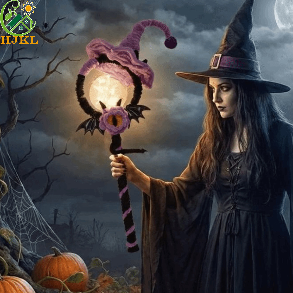 HJKL Halloween Magic Wand, Light Up Bendable Halloween DIY Fairy Stick, Creative Handmade DIY Kit Ha