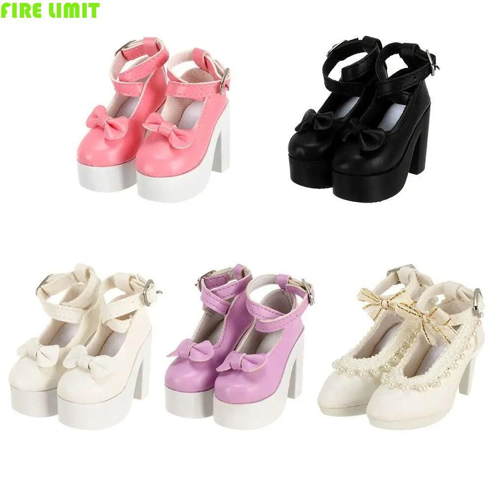 FIRE LIMIT Doll Giày Gót Cao Gót, Da PU Mang Nhân Quả Giày Búp Bê 60cm, Giày Bjd Giày Búp Bê Giày Cô