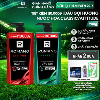 Dầu gội / Tắm gội nam Romano hương Nước hoa nam Classic / Attitude / Grandiose 900g