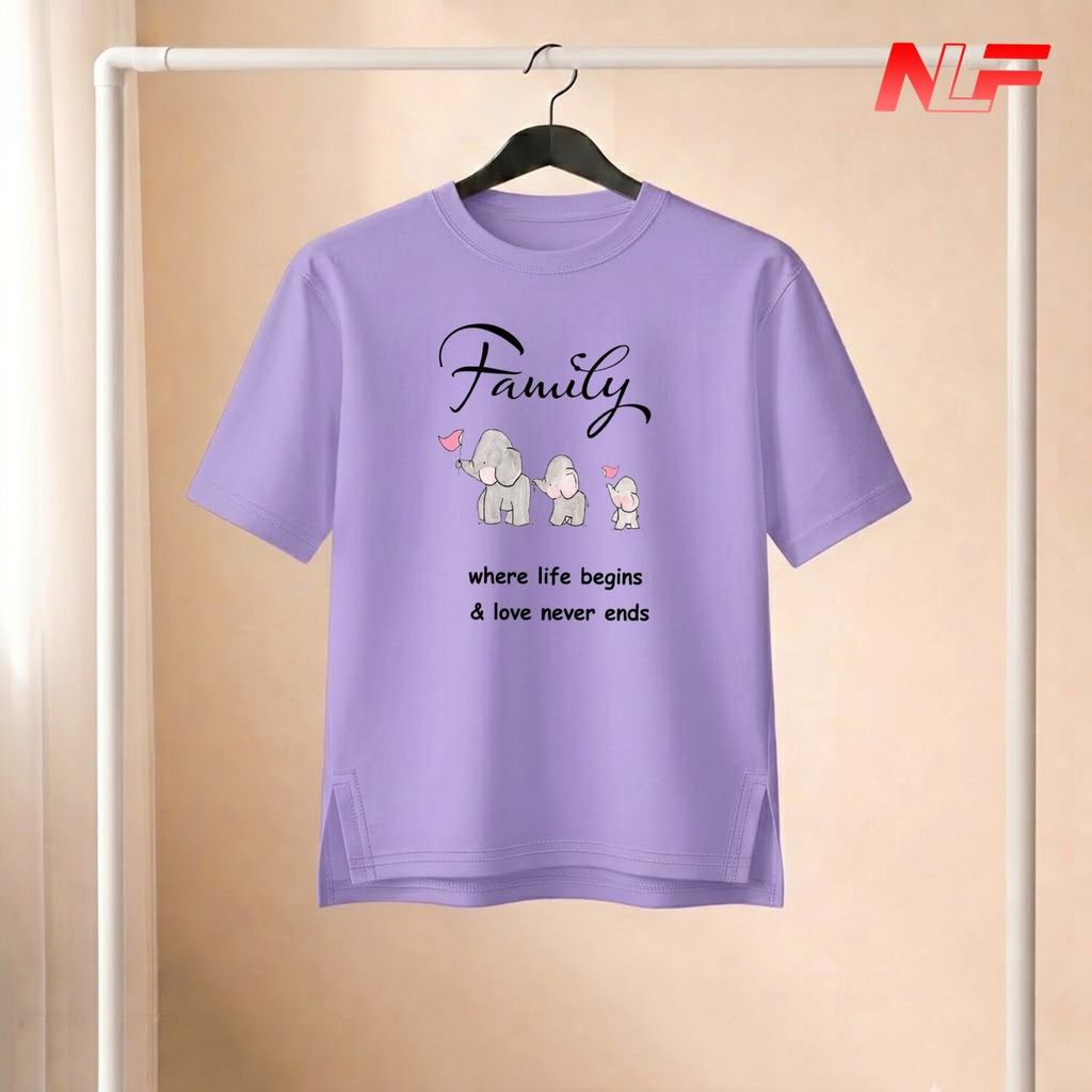 Áo Thun Tay Lỡ Xẻ Tà Family Never Ends XT-028 - NLF Store