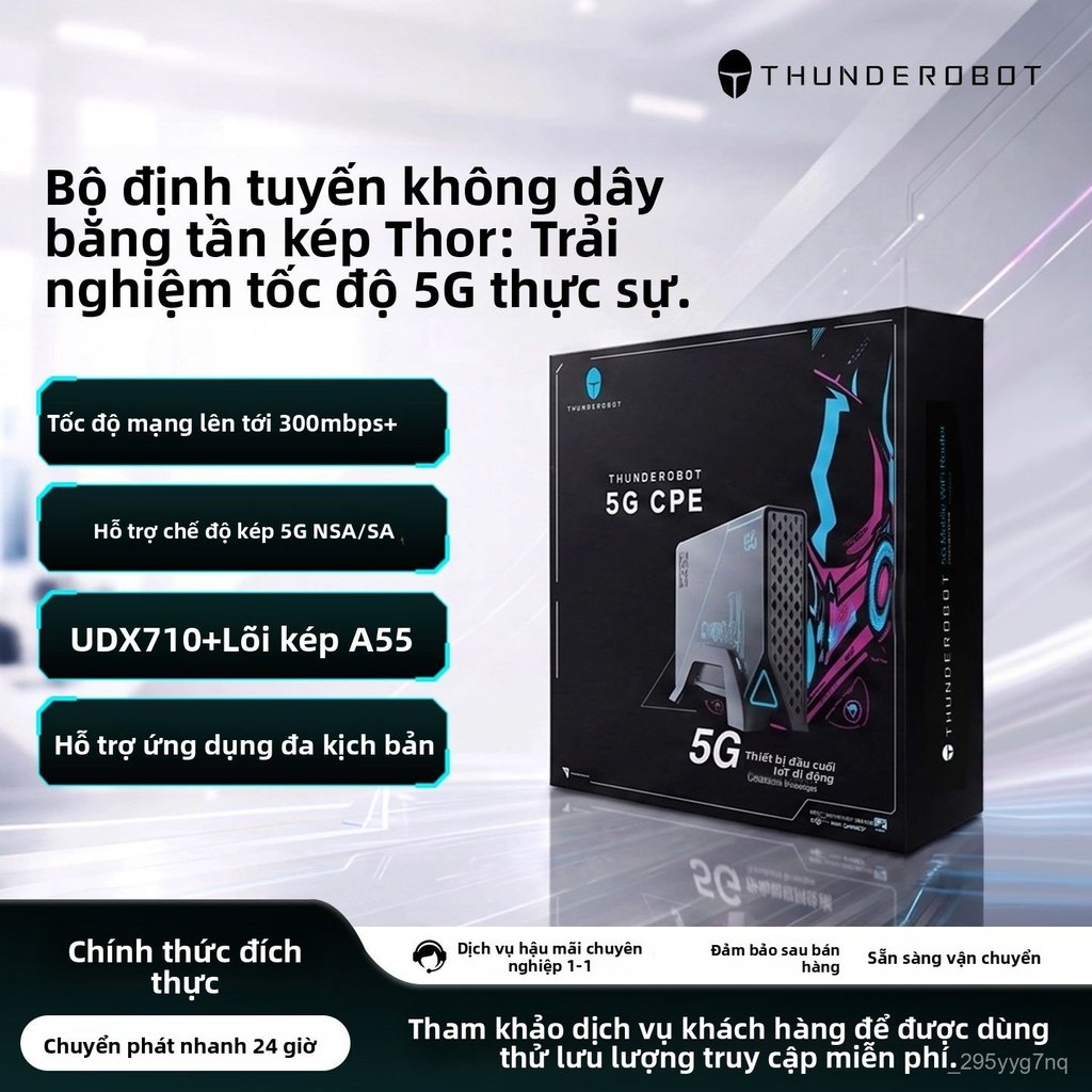 Bộ định tuyến không dây 5G CPE ThundeRobot Black Warrior mạng băng tần kép gigabit gia đình bán chạy