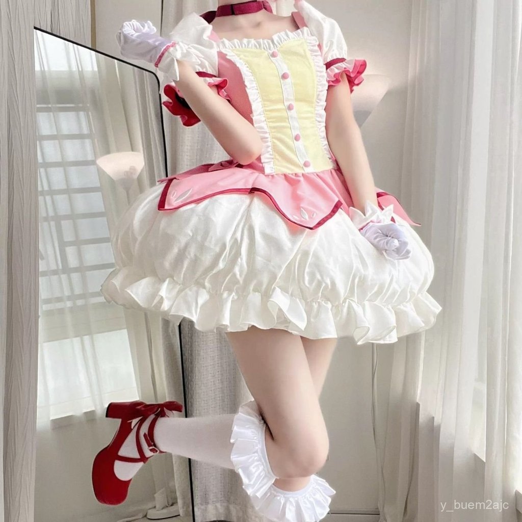 Đầm công chúa cosplay Madoka Kaname Akemi Homura anime màu hồng ngọt ngào xinh xắn nổi bật