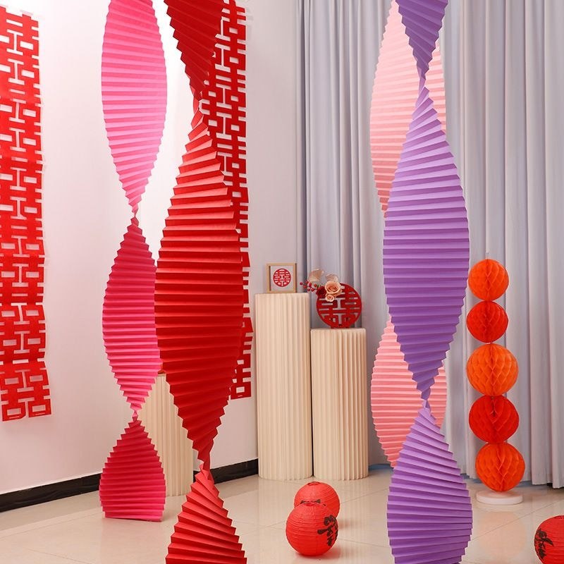 Trang Trí Đám Cưới Đám Cưới Origami Sóng Giấy Trần Nền Tường Mới Sáng Tạo Trung Quốc
