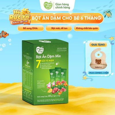 Bột ăn dặm cho bé mix vị Mămmy bổ sung DHA, canxi, sắt giúp bé phát triển khỏe mạnh, thông minh, hộp 7 gói