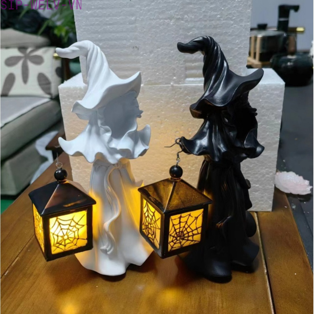 {WELV}LED Halloween apparition Lighting - apparition Witch Horror Decoration Statue