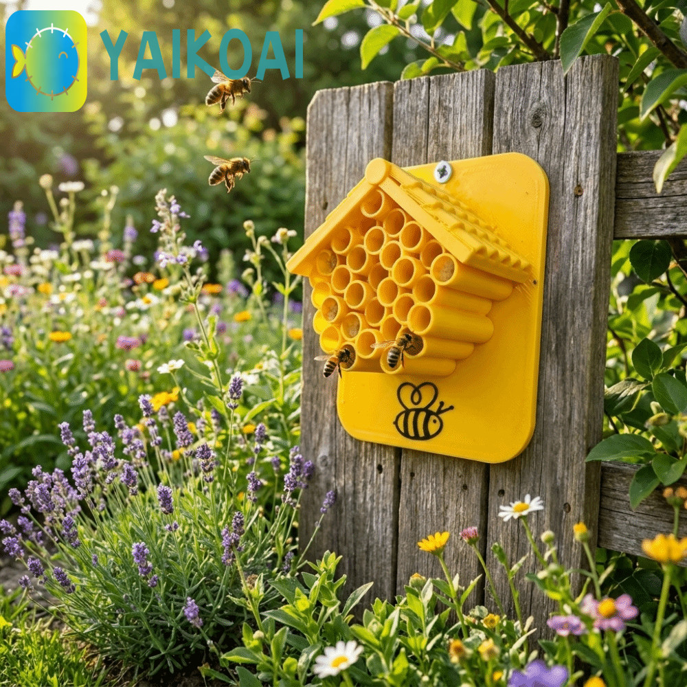 GLENES Bee Hotel, Nhựa Thu Hút Pollinators Garden Bee House, Trang Trí Bằng Ống Thân Thiện Với Môi T
