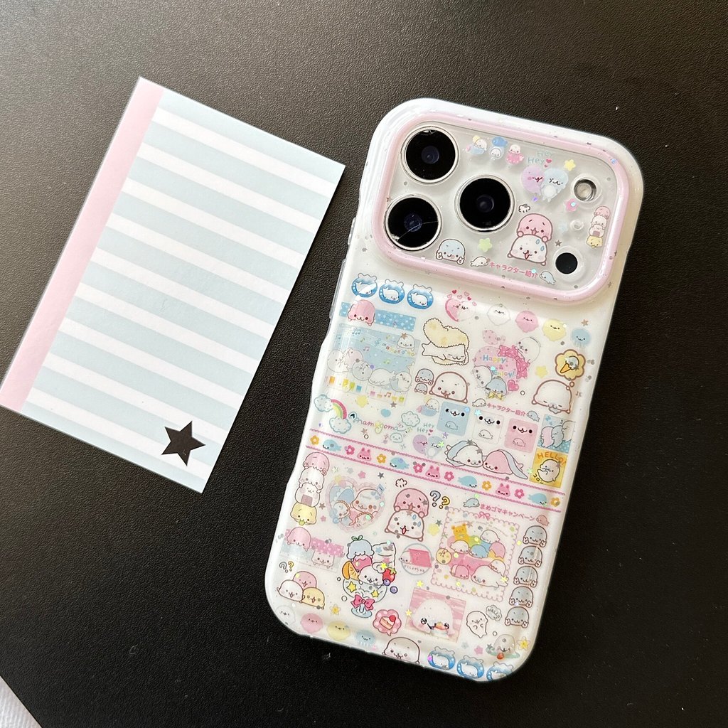 Dành Cho iPhone 15 16 17 pro max Ốp Lưng Hoạt Hình Bean Sesame Seal Apple 17promax Vỏ Điện Thoại 17p