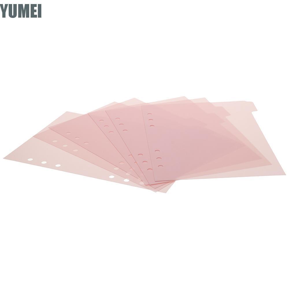 YUMEI 6 CÁI Binder Divider, A5 Plastic Index Page Tab, Indexing Cards 6 CÁI Pink 6 Ring Binder Index