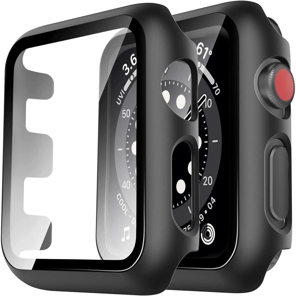 Ốp lưng cứng TAURI 2 gói được thiết kế cho Apple Watch Series 3 / 2 / 1 38mm, [Bảo hiểm toàn diện] v