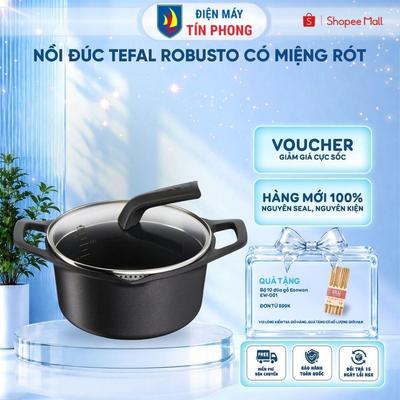 Nồi đúc Tefal Robusto có miệng rót 20cm/24cm cao cấp - E2494444/E2494644