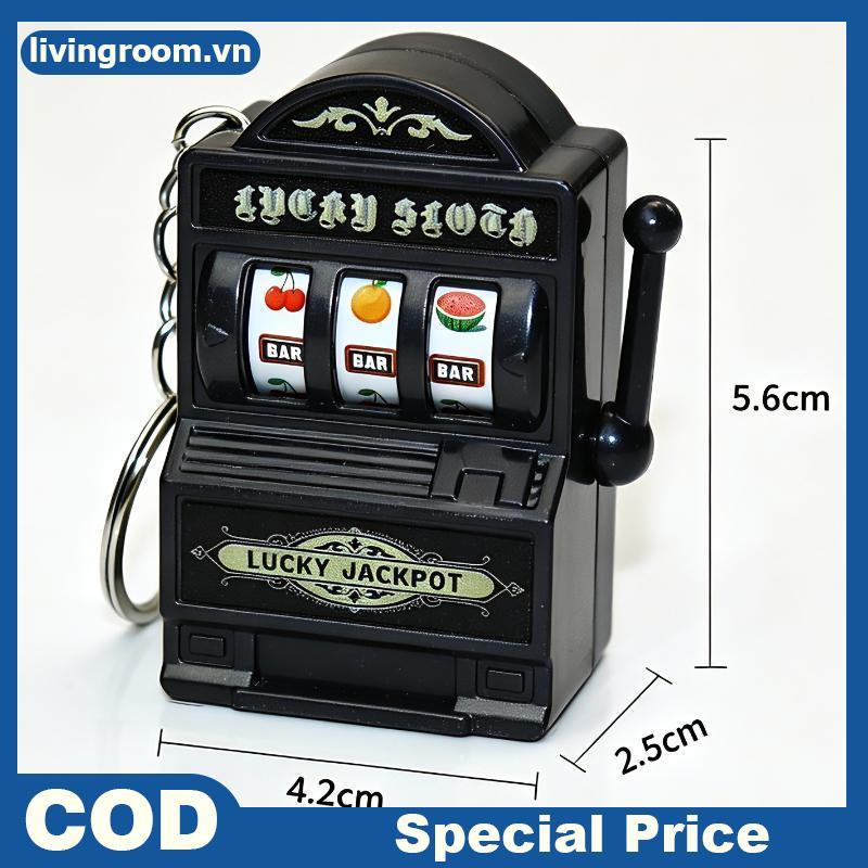 LIROOM Mini Slot Machine Móc khóa Arcade Fruit Jackpot Antistress Toy.
