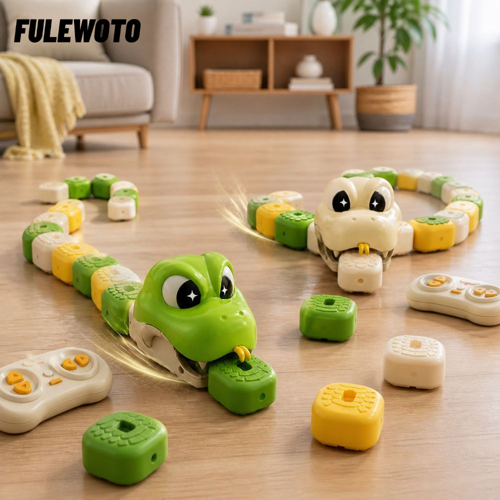 FILEWOTO Đồ chơi từ tính rắn tham lam, Bộ sưu tập từ tính được điều khiển từ xa Rắn điều khiển từ xa