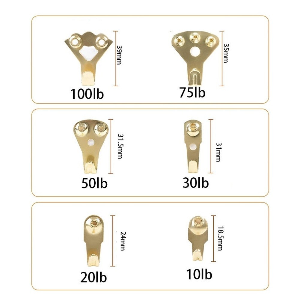 #ROYALLADY#Picture Frame Hooks Self-tapping Screws Included Mixed Weight Capacity