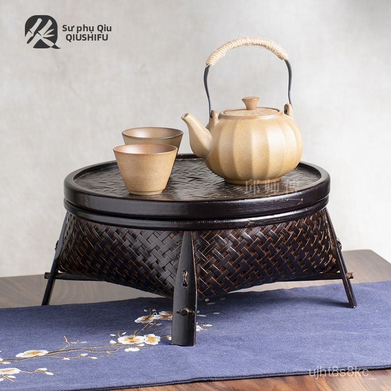 Hộp đựng trà đan tre thủ công Qiu Shifu HZ001 tiện lợi sang trọng đa năng bền đẹp
