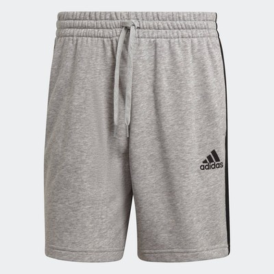 adidas Phong cách sống Quần short vải thun da cá 3 Sọc Essentials Nam Xám GK9599