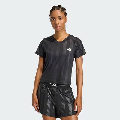 adidas Gym & Training Áo Thun Dập Nổi 3 Gạch Hyperglam Nữ Đen KC7695