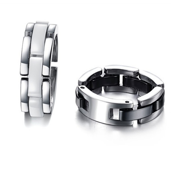 TF0N White ceramic jewelry ceramic ring black and white single row black ring