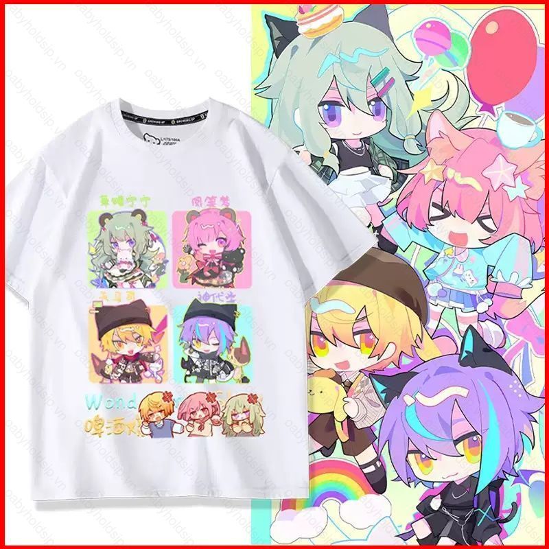 BS1 PJSK Project Sekai Nhiều Màu Sắc Sân Khấu tee TENMA TSUKASA Otori Emu Áo Thun anime Tay Ngắn top SB1