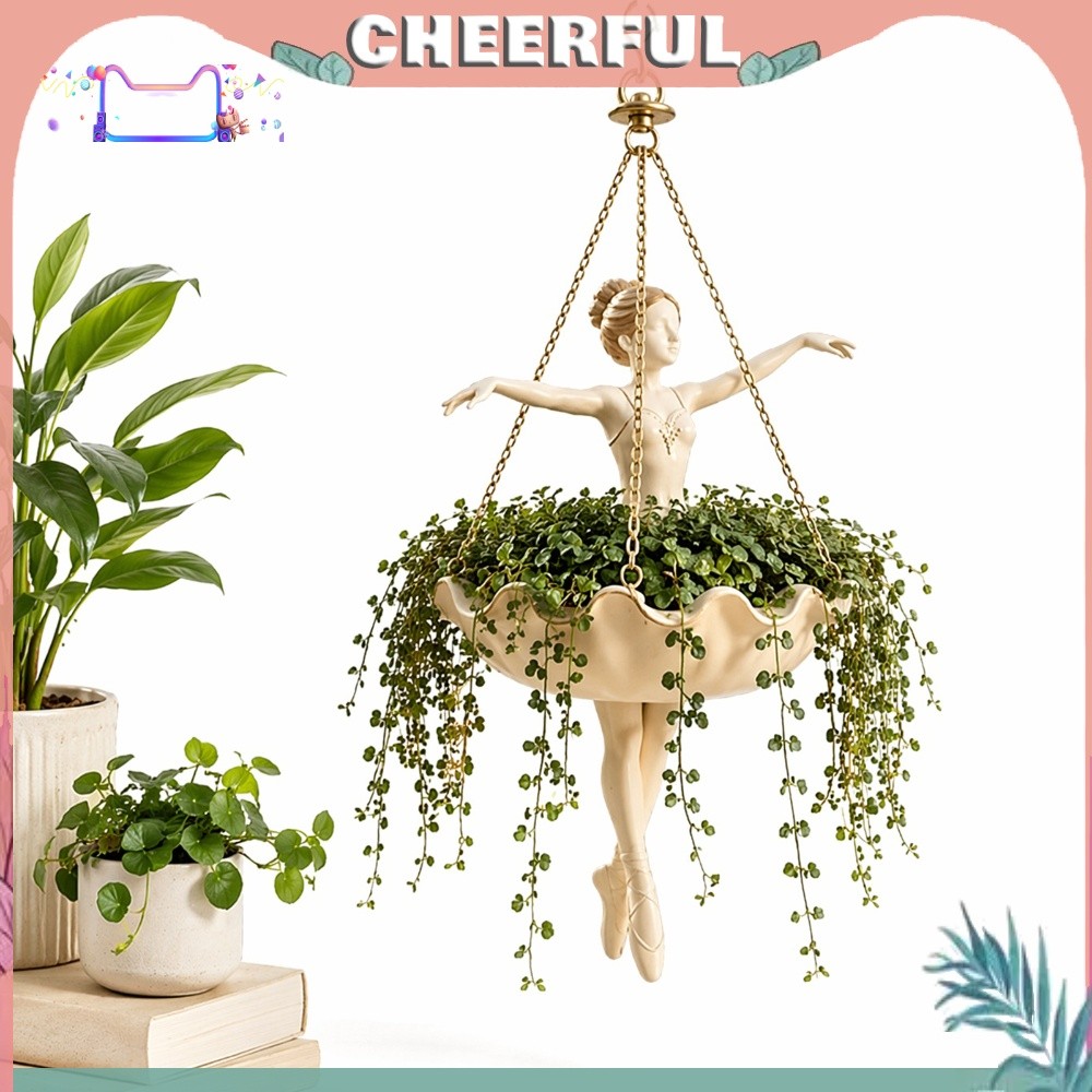 Trang trí treo Planter Ballet Dancer Nghệ thuật nhựa cho nhà trẻ và phòng khách