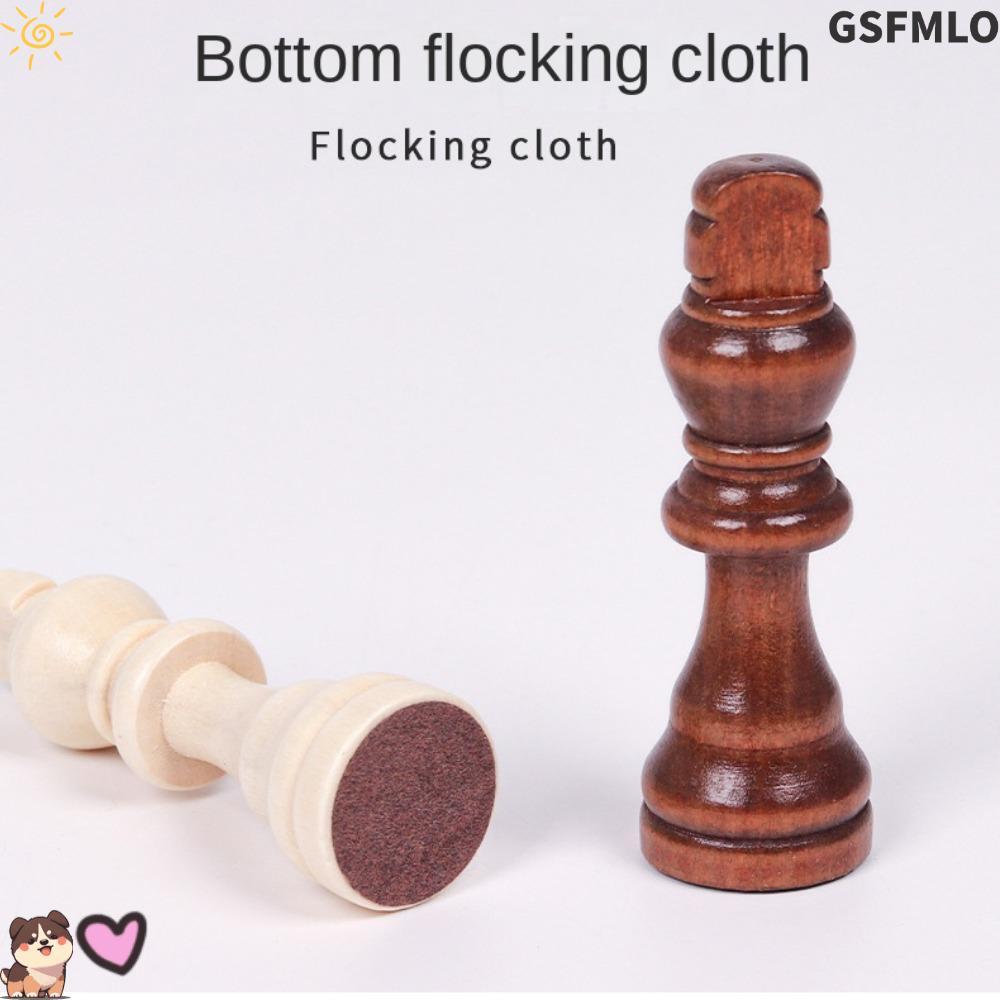 GSFMLO Cờ vua gỗ 32 quân, không kèm bảng, chiều cao quân cờ