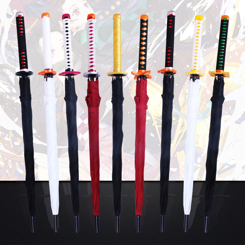 Anime Ô Tay Cầm Dài Ô Dù Dao Ô Anime Demon Slayer Sun Umbrella Samurai Độc Đáo Sáng Tạo Ô Chống Nắng