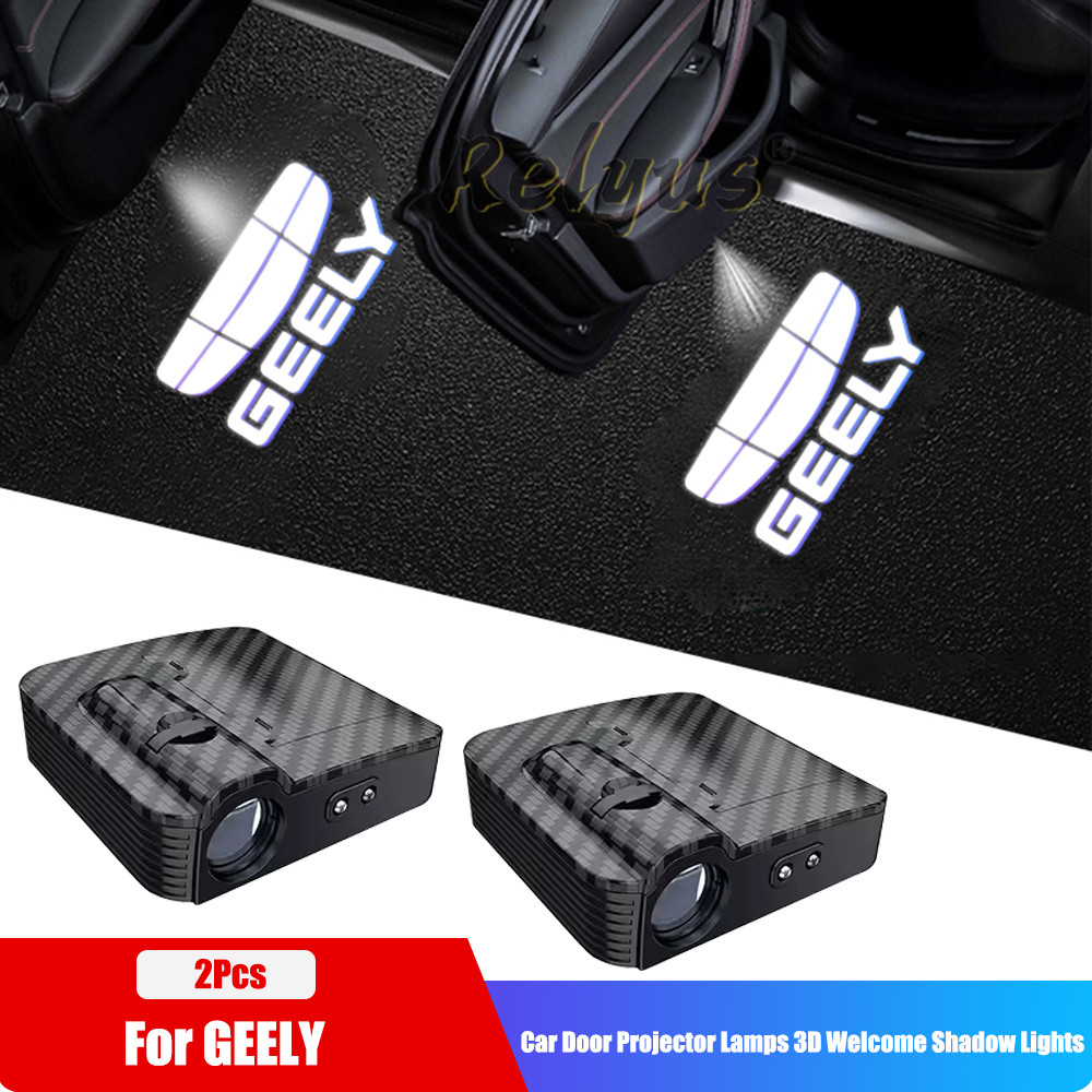 Đèn LED Cửa Ô Tô Đèn Chiếu Chào Mừng Cho Geely Tugella Azkarra Coolray GX3 LC Panda EX2 EX5 EM-i Gal