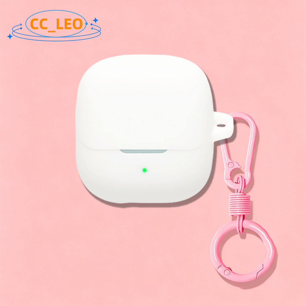 Compatible with Baseus Bass BS1 Silicone Soft Case with Cute Colorful Metal Finger Ring Pendant Suit