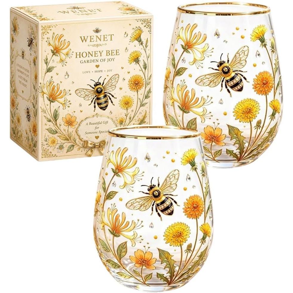 WENET Phiên bản giới hạn 2026 Garden Morning Happiness Glass Teacup, Hming Flower Pattern Transparen