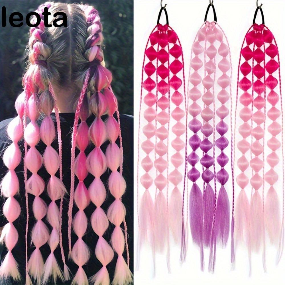 LEOTA Bubble Jumbo Braid, Lantern Braid Ponytail Extension Twist Braid Bulk, Hairpiece Handmade bện 