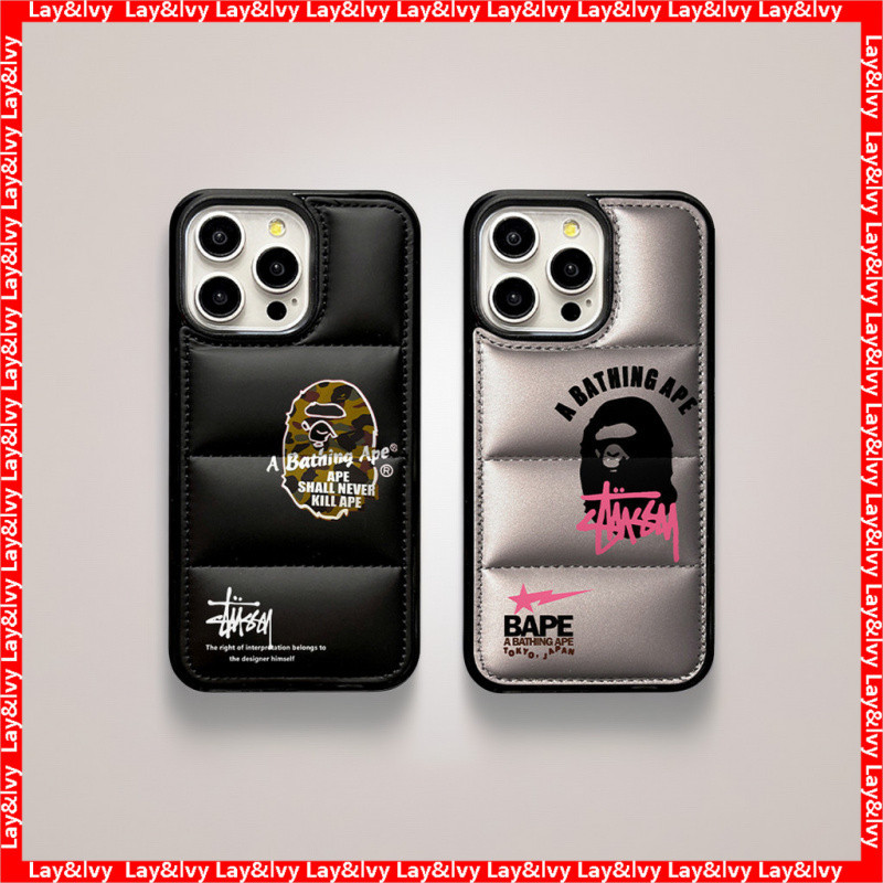 Street Classic BAPE Ape Head Down Jacket Vỏ Điện Thoại Thích Hợp Cho iPhone 16Promax 15promax 14 14P