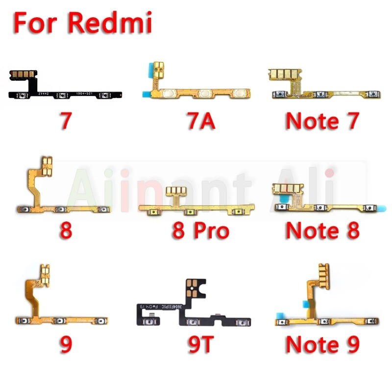 Nút Tắt Phím Công Tắc Bật Tắt Âm Lượng Cáp Mềm Cho Xiaomi Redmi Note 7 8 9 7A 8A 9A 8T 9T K20 Pro Pl