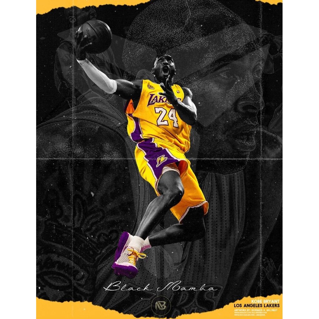 Kobe Bryant Kobe Bryant No. 24 (Kobe Bryant) NBA League Lakers Áo vải mới ép nóng Dữ liệu lưới đồng 