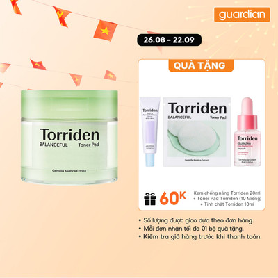 Nước Hoa Hồng Dạng Miếng Dưỡng Ẩm Torriden Balanceful Toner Pad 180ml/60ea | Guardian Việt Nam