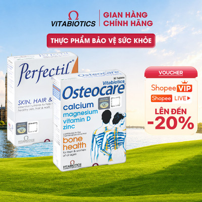 Bộ TPBVSK OSTEOCARE Tablets - Hỗ Trợ Xương Chắc Khỏe & PERFECTIL Tablets - Hỗ Trợ Làm Đẹp Da, Tóc, Móng Vitabiotics