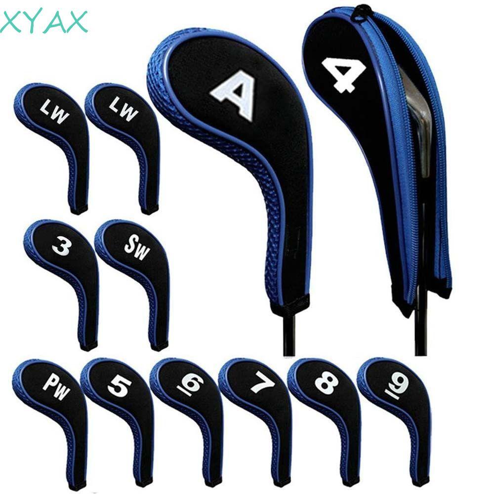 XYAX Golf Iron Headcover 3-9, P, S, A Wedge Cover Thể Thao Golf Iron Covers Set Vỏ Bảo Vệ Golf Putte