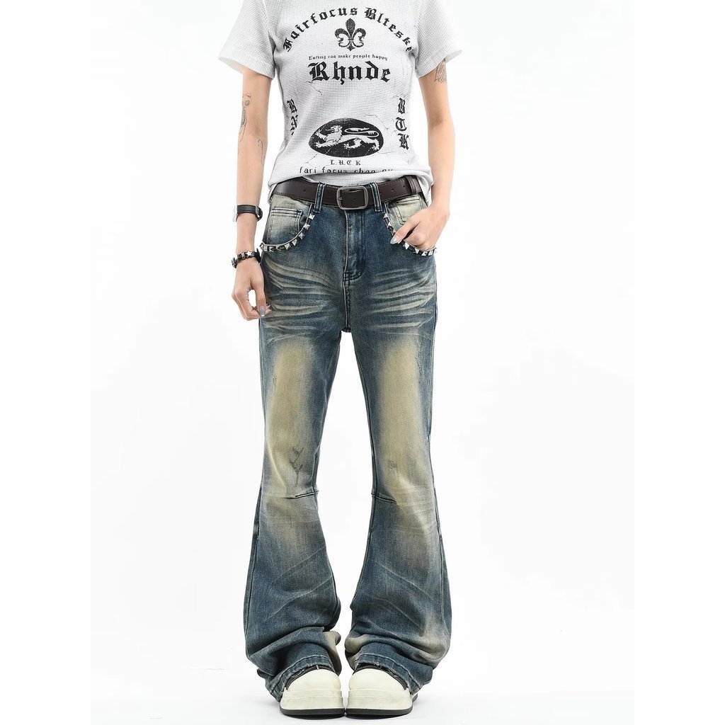 Selfness Kaihara Denim Nissan Okayama Vải Retro Rửa Rời Hơi Quần Jean Nam