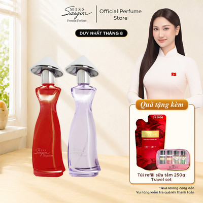 [Aura – Khí chất] Combo Nước Hoa Nữ Miss Saigon Elegance Amethyst 50ml & Garnet 50ml - Hương Tinh Tế, Độc Bản